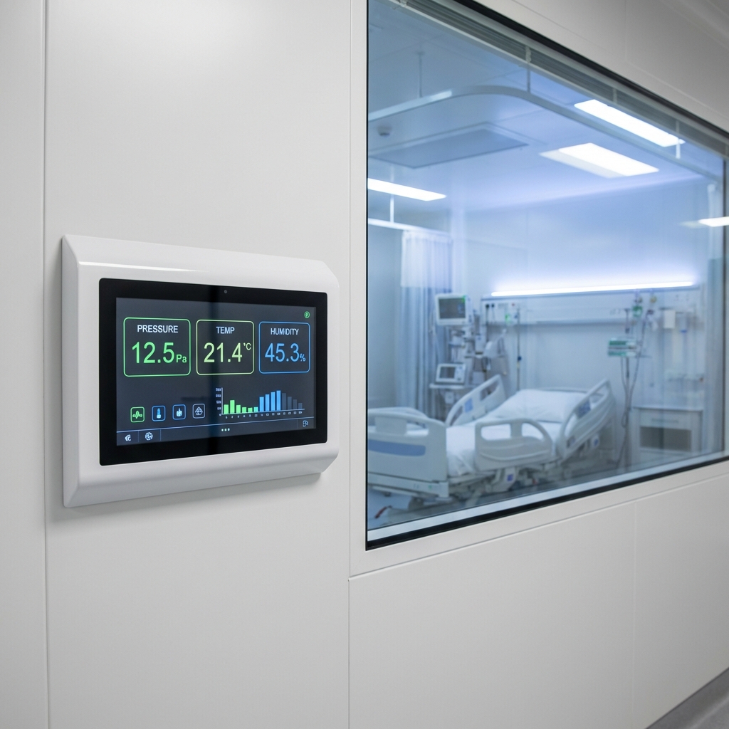 Clean room environmental monitoring panel